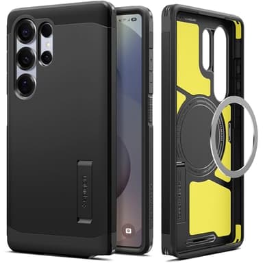 Spigen Tough Armor (AI) MagFit Hülle für Samsung Galaxy S25 Ultra, Kompatibel mit MagSafe -Schwarz