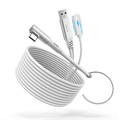 KIWI design Link-Kabel mit Ladefunktion 5M Kompatibel mit Meta Quest 3s Quest 3 Quest 2/Pro/Pico 4 Zubehör und PC/SteamVR, USB 3.0 zu USB C Link-Kabel mit 5 Gbps High-Speed für Erweitertes Gameplay