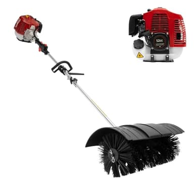 Kehrmaschine 52CC, 2 Takt Schneefräse Elektrisch mit Werkzeugtasche und Bürstenkopf, 1700W Garten Schneefräse Benzin für Draußen, Schneeräumer für Die Reinigung Von Kunstrasen und Straßen