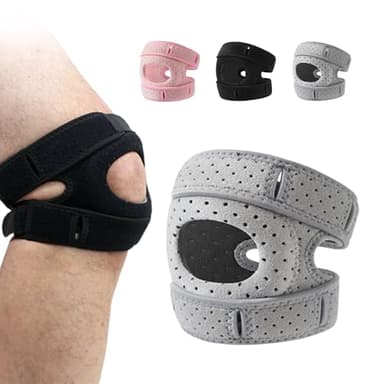 Knee Pain Relief Brace, 2025 Neue Kniebandage zur ​​Belastungsreduktion​​, Verstellbare Knieunterstützung, Atmungsaktive Knie Schiene, ​​Stabilisierende Kniehilfe​​ (Grau, Erwachsenengröße S/M)