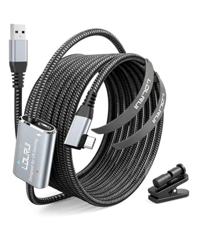 LDLrui Link Kabel mit Ladeanschluss 5M,Kompatibel mit Meta Quest 3/Quest2/Quest Pro und Pico 4/PC Steam VR Zubehör,High Speed 5Gbps USB 3.0 to USB-C für VR Headset Zubehör und Gaming PC