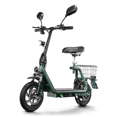 TWOFISH E Scooter mit Straßenzulassung(EEC), Elektroroller für Erwachsene mit 48V 13Ah Akku, 30 km Reichweite, Elektro Scooter mit 12 Zoll Reifen, 3 Geschwindigkeiten, M5-PRO-E (Grün)