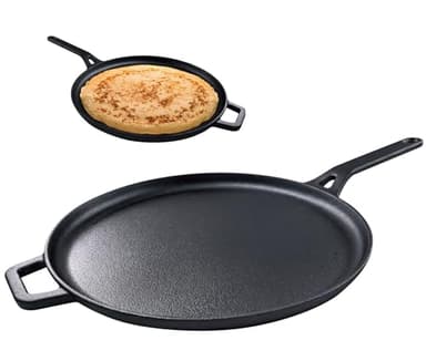 KING HOFF 29 cm Gusseisen Pfannkuchenpfanne, Crêpes Pfanne, Crêpespfanne, Bratpfanne für Pfannkuchen, KH-1895