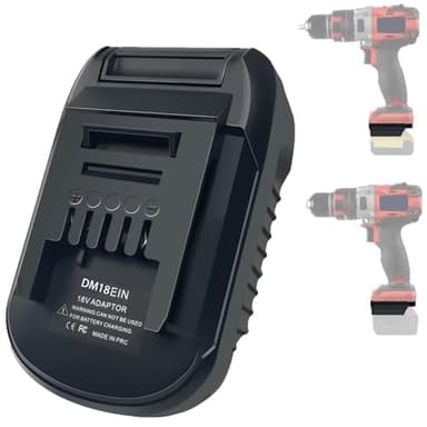 DM18EIN Konverter für Dewalt & für Milwaukee zu Einhell Akku Adapter, passend für Dewalt 18v-20v & für Milwaukee 18v M18 Lithium Akkus, geeignet für Einhell 18v Akku-Werkzeuge