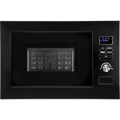Bomann® 3in1 Einbau Mikrowelle mit Grill und Heißluft | Microwave mit 25L Garraum | 8 Automatikprogramme | Auftaufunktion | inkl. Grillrost und Drehteller (Ø 27 cm) | 900W | MWG 3001 H EB schwarz-matt