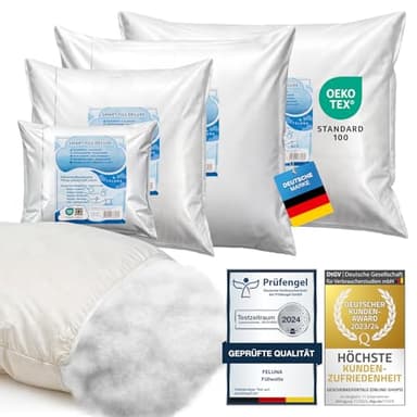 Füllwatte für Kissen; Flauschiges Polyester Füllmaterial Stopfmaterial; Kissenfüllung Stofftier- & Bastelwatte; Öko-Tex Zertifiziert (1 kg)