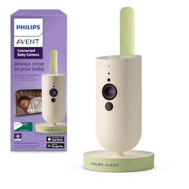 AVENT Philips Connected Babykamera mit App, Private und sichere Verschlüsselung, Audio, 2-facher Zoom, Nachtsichtfunktion, Gegensprechfunktion, DEKRA Zertifiziert privat und sicher SCD643/26