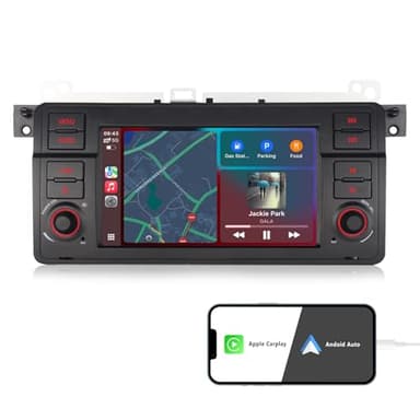 Autoradio für BMW 3er E46 1998-2006 mit Carplay Android Auto OEM Radio Touchscreen mit DSP Bluetooth 5.0 Mirror Link EQ+Mic