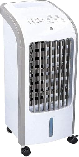 JUNG TVE26 Mobile Klimaanlage mit Verdunstungskühlung, Klimagerät, Energieeffizienter Luftkühler ohne Abluftschlauch, Mobiles Raumkühlgerät mit 4L Wassertank, Leiser Ventilator für Räume bis 35 m²
