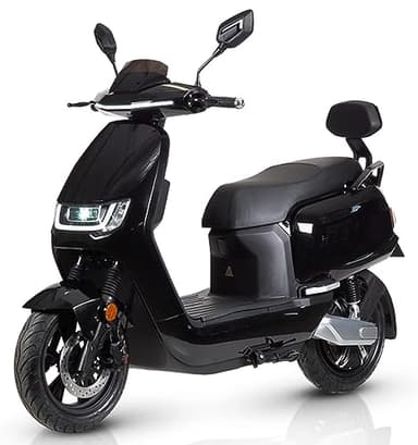 Elektro-Motorrad ROBO-S, 80 km/h, 4000 Watt, Elektroroller, E-Roller mit Straßenzulassung, 125 CCM herausnehmbarer Lithium-Akku, Schwarz