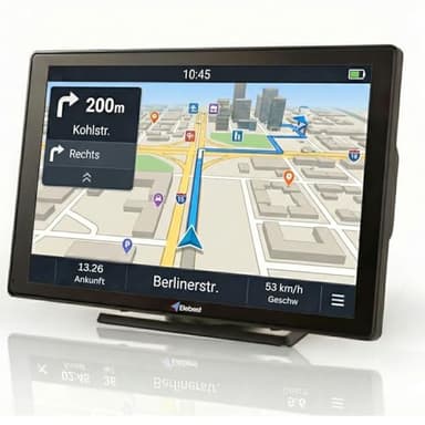 Elebest City 90 – 9 Zoll GPS Navi für Auto, LKW & Wohnmobil | Europa-Karten (52 Länder) mit Updates, Radarwarner, Fahrspurassistent, Bluetooth, POI-Datenbank & Freisprecheinrichtung