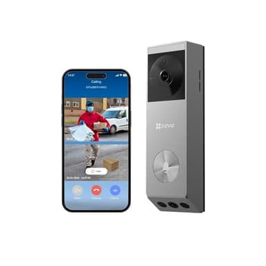 EZVIZ Video Türklingel mit 2K & 1080p Doppelkamera, Kabellose Türklingel mit Solarpanel, Personenerkennung, Paketerkennung, Zwei-Wege-Audio und Farbnachtsicht, 32GB eMMC Speicher, EP3x Pro