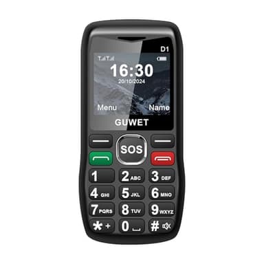 Guwet Seniorenhandy ohne Vertrag, Dual-SIM-Handy mit Notruftaste und großen Tasten, 1600 mAh Akku, Langer Standby-Zeit, Schwarz.