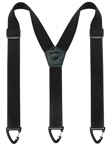 JEMYGINS Herren Outdoor Hosenträger Y-Typ längenverstellbar mit Dreieckige Anti-Rutsch-Schnalle Schwarz