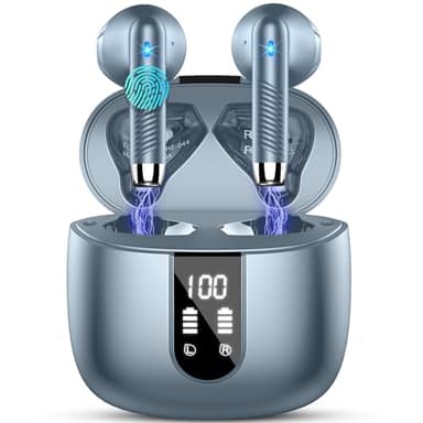 Kopfhörer Kabellos Bluetooth 5.3, Bluetooth Kopfhörer In Ear 2024 Kabellose Kopfhörer mit 4 Mic, Neue Wireless Earbuds ENC Noise Cancelling 48H Tiefer Bass, IP7 Wasserdicht Ohrhörer, LED-Anzeige USB-C