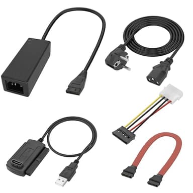 XMSJSIY SATA PATA IDE auf USB 2.0 Adapter Konverter Kabel für 2.5" 3.5" Festplatte Festplatte SSD/CD-ROM/CD-RW/DVD-ROM mit AC Netzteil Kabel für PC Desktop Laptop