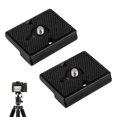 2 Stück Kamera Schnellwechselplatte, Quick Release Plate Kompatibel mit Manfrotto 200PL-14, Schnellwechselsystem Stativ Wechselplatte aus Aluminiumlegierung mit 1/4" Schraube für Spiegellose Kameras
