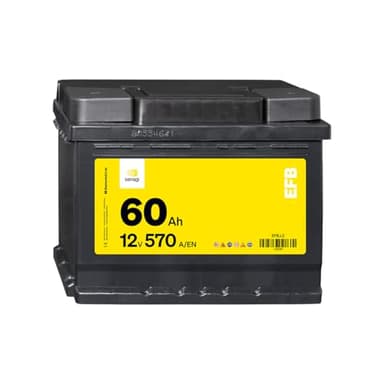 Denagi EFB 12V 60Ah Autobatterie 570A/EN Starterbatterie, Start-Stopp & Standheizung geeignet, absolut wartungsfrei