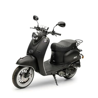 Retro Motorroller MiniMe 50ccm Roller Mofaroller (Schwarz-Matt, 25 km/h)