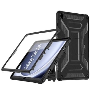 Samsung Galaxy Tab A9+ Plus Hülle 11 Zoll 2023, TrendGate Leichtes Stoßfeste Armor Series A9 Plus Hülle Integrierter Displayschutz mit Ständer für Galaxy Tab A9+ 11'' (SM-X210/X216/X218) - Schwarz