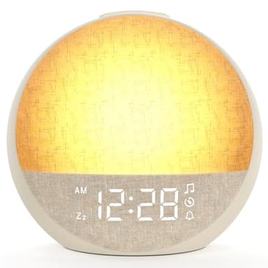 Tageslichtwecker für sanftes Aufwachen,Geschenk für Erwachsene Jugendliche Kinder,Sonnenaufgangswecker Lichtwecker mit 7 Wecktöne, 30 Naturgeräusche, Timer, Snooze, Nachttischlampe mit 11 Farben