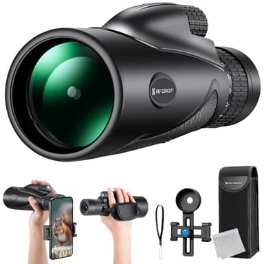 K&F Concept 8-32X50 HD Monokular Teleskop Kontinuierlicher Zoom mit Mobiltelefonclip für Vogelbeobachtung, Jagen, Wandern, Konzert