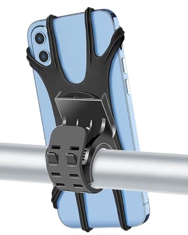 Zoeley Handyhalterung Fahrrad, Universal Handyhalterung Motorrad【1s-Installation】Abnehmbare 360​​° Drehen【Silikon Anti-Vibration】Fahrradhalterung Lenker Rennrad für alle 4.0-7 Zoll Smartphone (Black)
