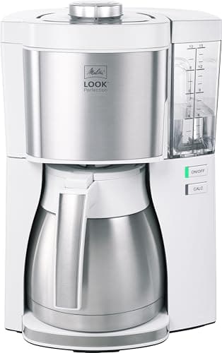 Melitta 1025-15 Look V Therm Perfection Filter-Kaffeemaschine mit Thermo-Kanne, 1080, abnehmbaren Wassertank und Entkalkungsprogramm, 1.25 liters, Weiß