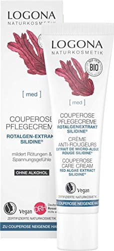 Bio Couperose Pflegecreme von LOGONA Naturkosmetik für zu Couperose neigende Haut mit dem Wirkstoff SILIDINE aus Rotalge, Beruhigende und intensiv pflegende Gesichtspflege, Natürlich & Vegan, 30 ml