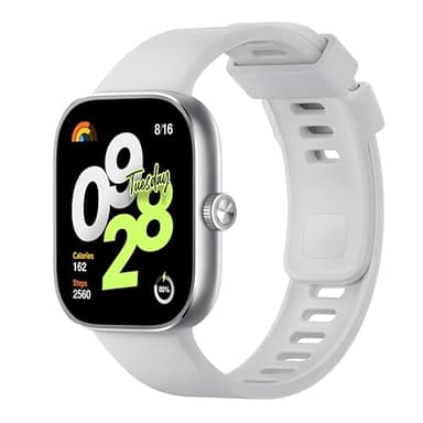Xiaomi Redmi Watch 4 Smartwatch mit 1.97" AMOLED-Display mit 390 x 450 Pixel und 60Hz, Bis zu 20 Tage Akkulaufzeit, HyperOS, Herzraten- und Blutsauerstoffmessungen - Silber Grau