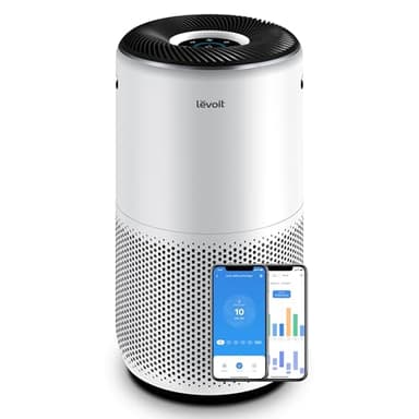 LEVOIT HEPA Luftreiniger für Allergiker, CADR 400m³/h bis 83㎡ Raucherzimmer Wohnung, Luftfilter gegen 99,97% von Schimmel Staub Gerüche, PM2,5 Luftqualitätsanzeige, Automodus, App Alexa Steuerung