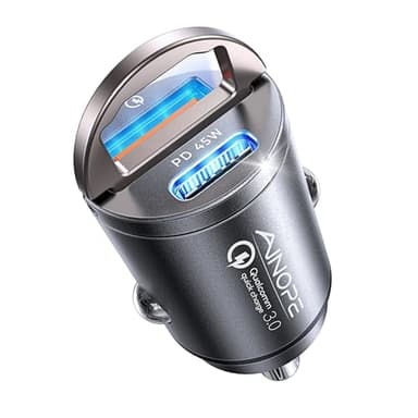 AINOPE 90W Zigarettenanzünder USB C Mini Super Schnelladen KFZ Ladegerät USB C PD45W+QC3.0 Dual Port Auto Ladegerät Adapter für iPhone 16 15 14 Pro Max, iPad Samsung Android