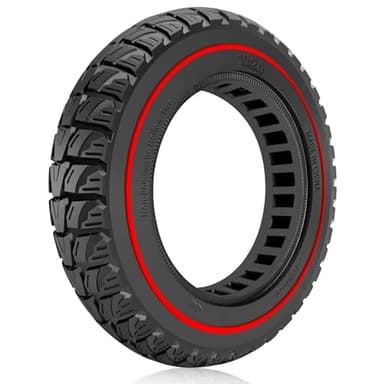 Felixstory 10 x 2,0 Zoll 10 x 2.125, 50/75-6,1 Vollreifen für Xiaomi Scooter M365 Pro 2 Evercross EV10K, 10 x 2/54-152, elastisch, pannensicher, robust, rot, 2 Stück