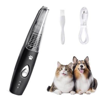 Hofeny Pfotentrimmer für hunde, Hundeschermaschine mit Staubsauger, Katzenkrallen-Trimmer, leise Pfotenschermaschine, Haustier-Rasierer für Hunde, Katzen, Pfoten, Augen, Ohren, Gesicht und Körper