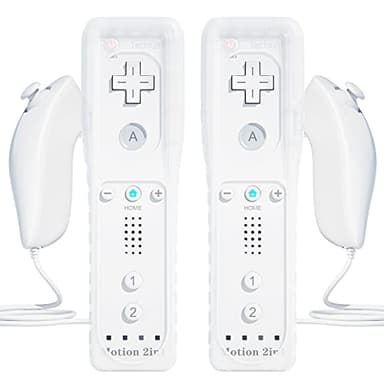 TechKen drahtlose Fernbedienung und Nunchuck,Spiel-Joysticks mit integriertem Motion Plus-Controller für Wii & Wii U 2 Weiß