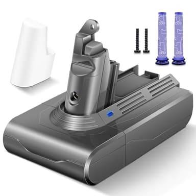 6500mAh Akku für Dyson V6, Morpilot Ersatzakku für DC62 SV03 DC58 DC59 DC61 DC72 DC74 SV06 SV09 mit 2 waschbaren Filtern