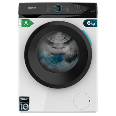 Cecotec Frontlader-Waschtrockner 6kg Bolero DressCode 6110 Inverter. 1200U/min, A, Inverter Plus Motor, SteamMax, 11 Programme, Trommelreinigung, Schnellzyklus, Startverzögerung, Stop&Go, Extra Spülen