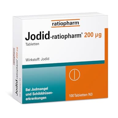 Jodid-ratiopharm 200 μg Tabletten – Zur Vorbeugung und Behandlung von Jodmangel und Schilddrüsenerkrankungen, 100 Tabletten