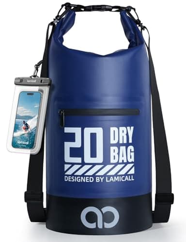 Lamicall Dry Bag, wasserdichte Tasche - [Robust & Kratzfest] 5L/10L/20L/30L/40L Rucksack Wasserdicht Beutel, Waterproof Bag Drybag für Wassersport/Strand/Bootsport, Freie 100% wasserfeste Handyhülle