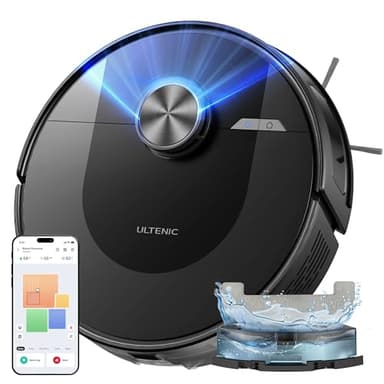 Ultenic D10 Saugroboter mit Wischfunktion 3 in 1, 5000Pa Staubsauger Roboter mit LiDAR Navigation, 50 dB Saugroboter, Roboterstaubsauger mit APP Steuerung, Ideal für Tierhaare, Teppiche, Hartböden