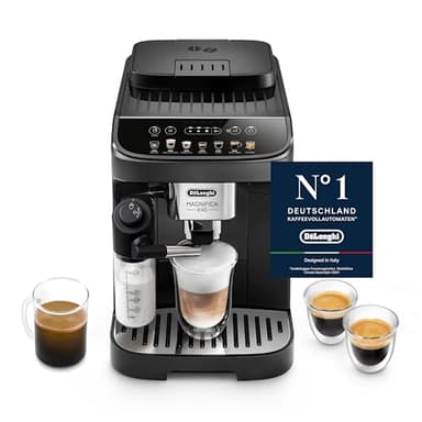 De'Longhi Magnifica Evo ECAM 292.81.B Kaffeevollautomat mit LatteCrema Milchsystem, 7 Direktwahltasten für Cappuccino, Espresso und weitere Kaffeespezialitäten, 2-Tassen-Funktion, Schwarz