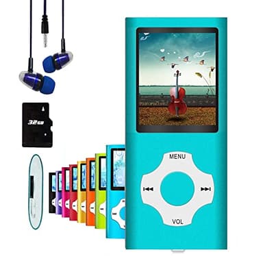 Hotechs MP3-Player/MP4-Player, MP3-Player mit 32 GB Speicherkarte, schlankes Design, digitales LCD-Display, 4,6 cm (1,8 Zoll) Display, FM-Radio