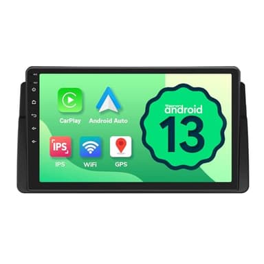 Eonon 9 Zoll Touchscreen 2+32GB Android 13 Autoradio GPS-Navi für BMW 3er E46 1998-2006 Kabelloses Carplay Android Auto Screen Mirroring Bluetooth USB EQ AUX-Eingang RCA-Ausgang OTA-Update E46A13