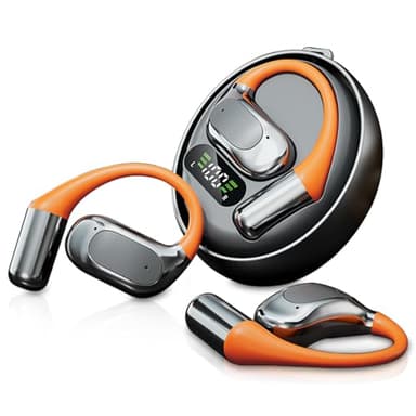 Moorstdel Open Ear Kopfhörer, 5.4 Bluetooth Kopfhörer Kabellos, Ki übersetzer kopfhörer, übersetzungskopfhörer Translator Earbuds, Open Ear Knochenschall Sport Kopfhörer für Laufen, Fitness