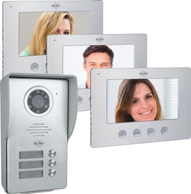 ELRO DV4000-3 Video-Türsprechanlage Kit │ 3 Wohnungen │ 1080P Full HD Kamera mit Nachtsicht │ 4-Draht Kabel │ 16 Klingeltöne