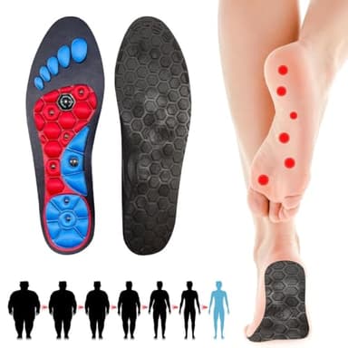 Magnetische Einlegesohlen Original Akupressur Einlegesohlen Magnetische Massage Schuheinlagen Akupunktur Schuheinlagen Orthopädische für Männer Und Frauen Reflexologie Akupressur Einlagen (44-47, L)