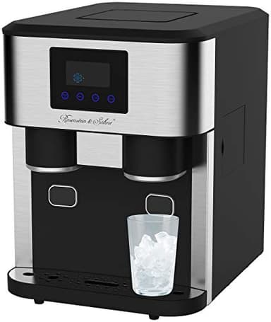 Rosenstein & Söhne Crushed Ice Maschine: Profi-Eiswürfelmaschine mit Crushed Ice & Kaltwasser, XXL-Touchdisplay (Eis Maschine, Eis Crusher, Eiswürfelformen)