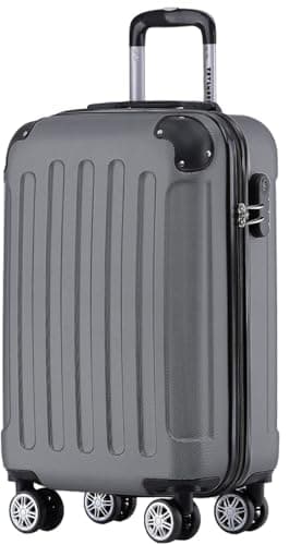 TRVLMORE Handgepäck Koffer 55x40x20cm - Koffer & Trolleys, Reisekoffer mit Rollen, Handgepäck Trolley 55x40x20, Hartschalenkoffer Klein, Koffer Handgepäck 55x40x20 Leicht, Trolley Handgepäck, Grau