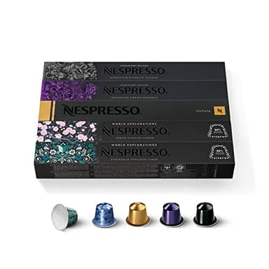 NESPRESSO ORIGINAL, Auswahl an Espresso und Lungo Kaffees, Helle bis dunklere Röstungen, Kompatibel mit ORIGINAL Kapselmaschinen, Kapsel Set aus 50 Kaffeekapseln