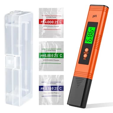 PH Messgerät Digital PH-Genauigkeit Wasserqualität Tester 0,01 Auflösung 0-14 Messbereich Mit Auto-Kalibrierung Digital Wert Tester für Überprüfung Trinkwasser Aquarium Pools Schwimmbad Labor Orange